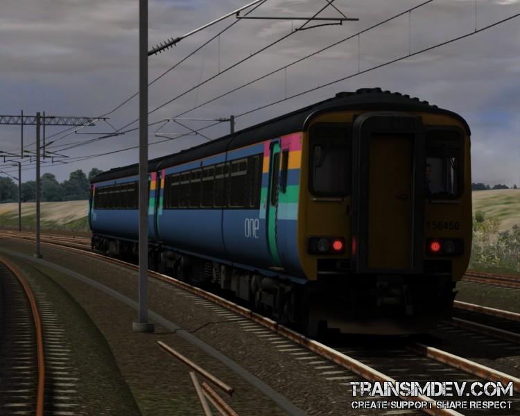 Class 156 leaving Parkeston Yard area