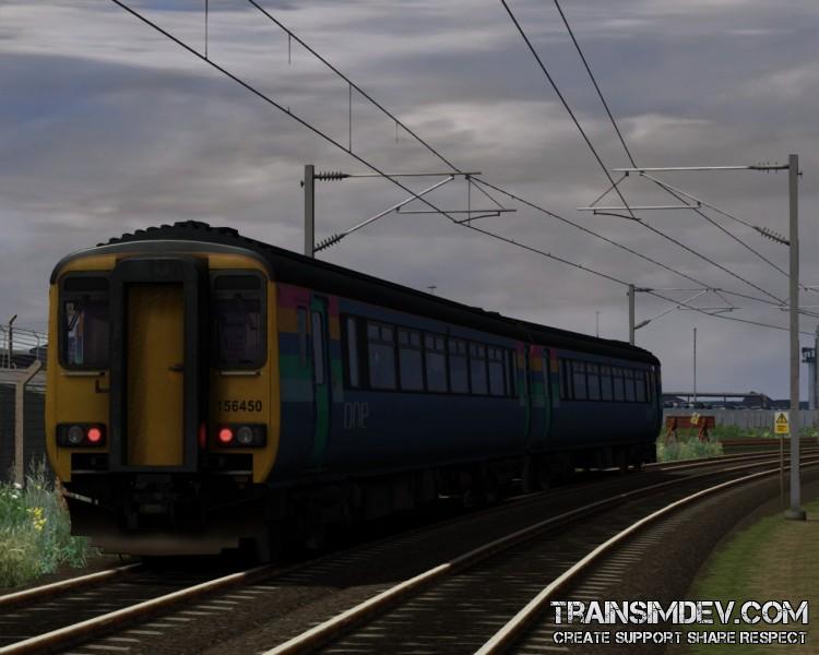 Class 156 rounds a bend near Harwich